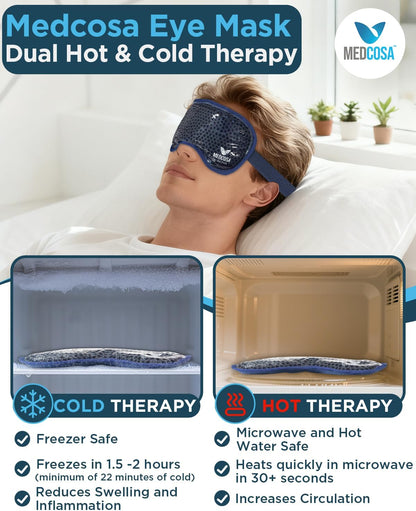 Medcosa Eye Ice Pack - Cool & Soothe Your Tired Eyes with Our Cold Gel Mask - Cooling for Puffy Eyes & Aiding Sleeping