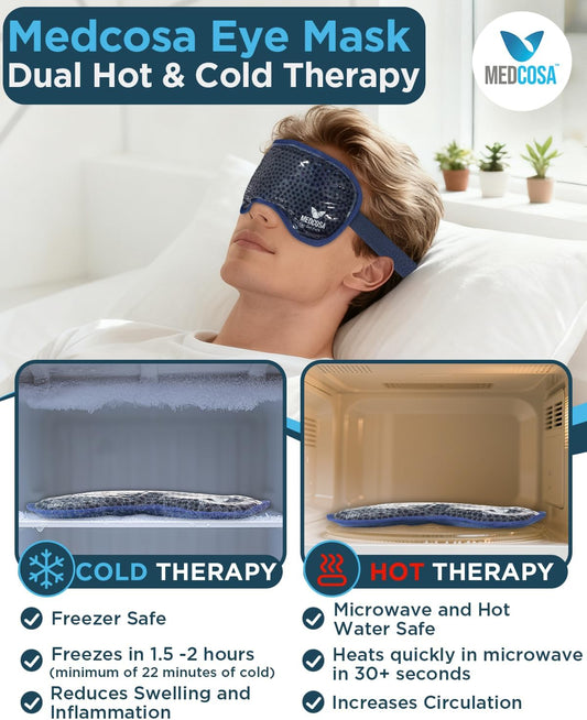 Medcosa Eye Ice Pack - Cool & Soothe Your Tired Eyes with Our Cold Gel Mask - Cooling for Puffy Eyes & Aiding Sleeping