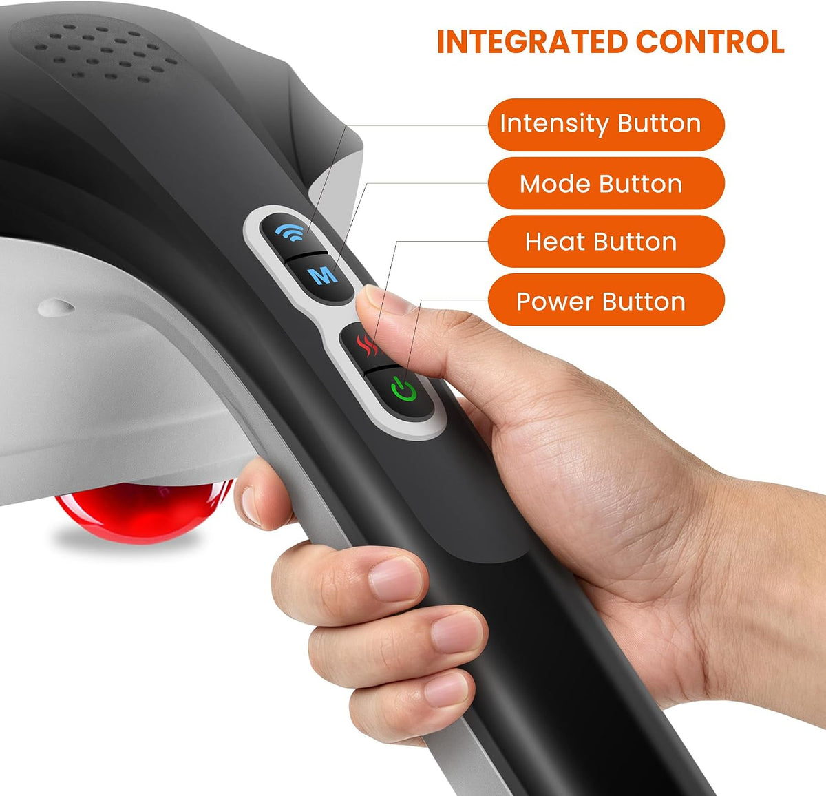 Snailax Cordless Handheld Back Massager with Heat, Percussion, Rechargeable