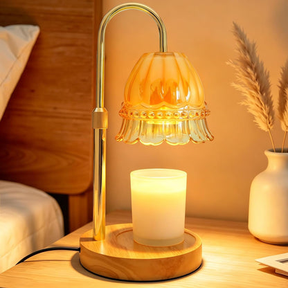 Candle Warmer Lamp with Timer,Birthday Gifts for Women Home Decor | Timer Dimmable,Height Adjustable,Glass Lampshade,Holiday Gift,Includes 2 Bulbs