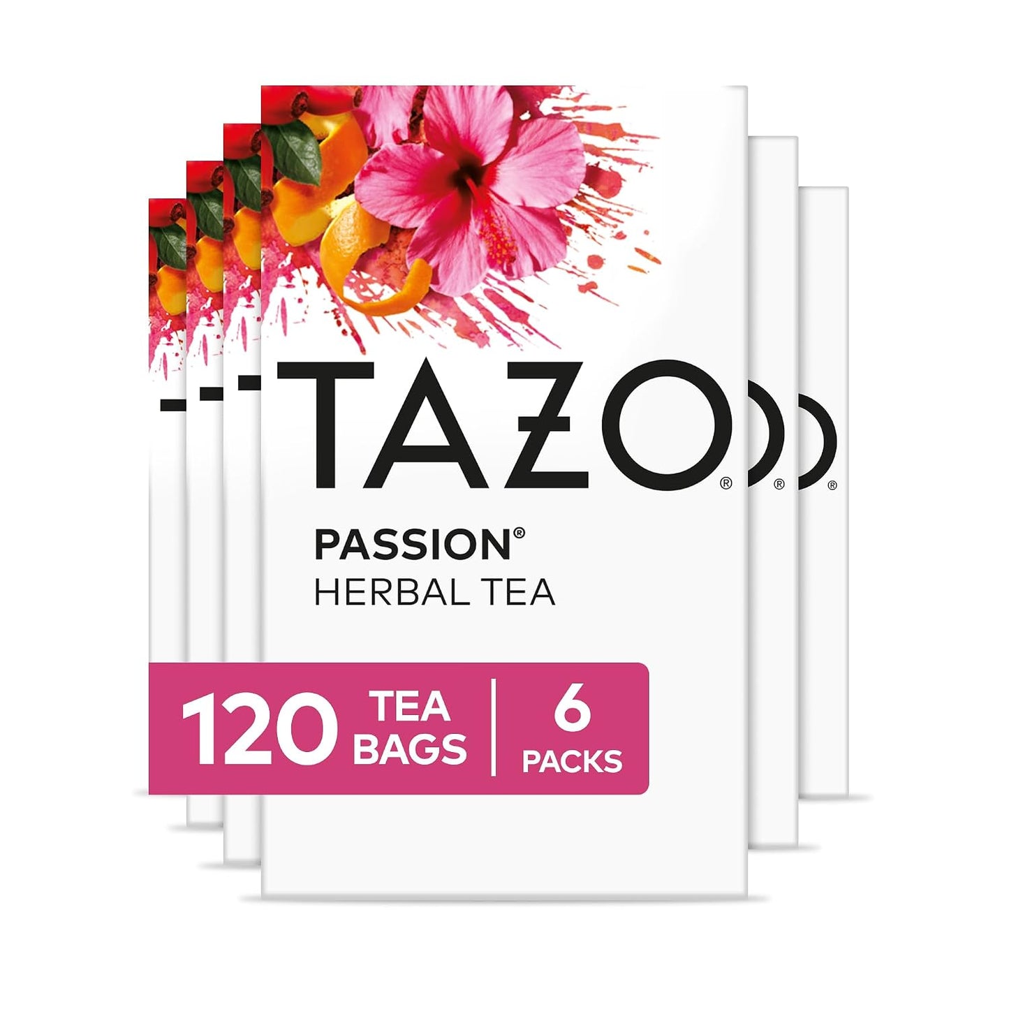 TAZO Passion Herbal Tea Bags, Hot or Iced, Caffeine Free, 20 Total Tea Bags