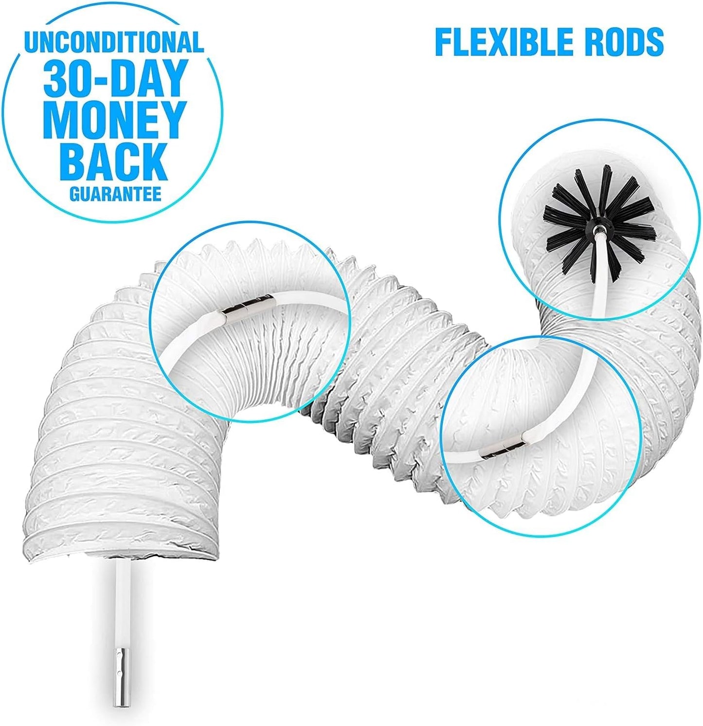 The Professional Dryer Vent Cleaner Kit -(20-Feet) Innovative Lint Remover Reusable Strong Nylon| Flexible Lint Brush with Drill Attachment for Faster Cleaning