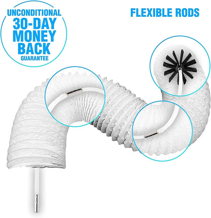 The Professional Dryer Vent Cleaner Kit -(20-Feet) Innovative Lint Remover Reusable Strong Nylon| Flexible Lint Brush with Drill Attachment for Faster Cleaning