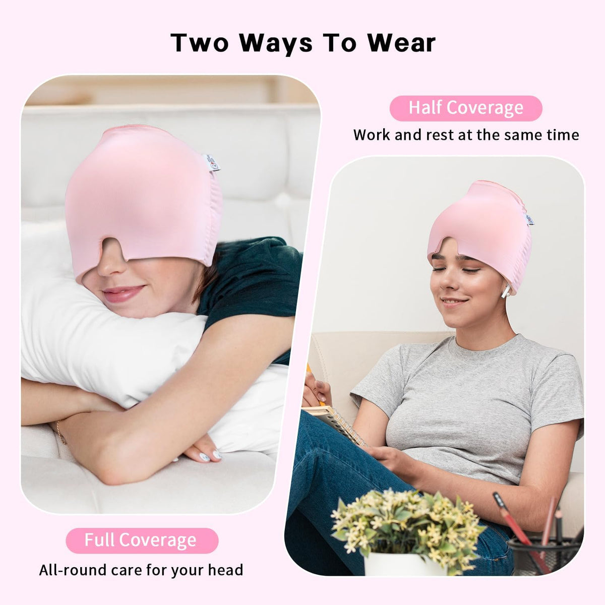 my novel things Migraine Relief Cap, Ice Headache Relief Mask Cold Cap Set