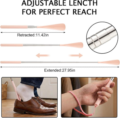 Telescoping Shoehorn Handle Retractable Telescopic Shoehorn Foldable Shoehorn Shoe Puller Adjustable Shoe Aids