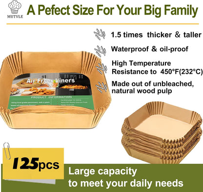 Air Fryer Liners for bella 4Qt Slim Air Fryer, Bella Air Fryer Accessories, Parchment Paper Liners Disposable Rectangular for Ninja Foodi 2-Basket, Instant Pot Vortex Plus, PowerXL Vortex(100Pcs)