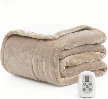 Heated Blanket Electric Throw Blanket with Built-in Button Controller 50"x60" One-Touch Ultra Cozy Soft Warm Heating Electric Blanket with 4 Heat Levels & 4 Hours Auto-Off Overheat Protection