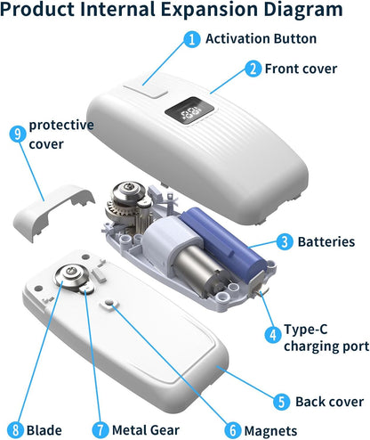 Electric Can Opener with LED Display, Can Opener Electric for Seniors | One-Touch USB Rechargeable Battery Automatic Can Opener for Kitchen or Arthritis, Hands-Free, Smooth Edge, Compact, Cordless