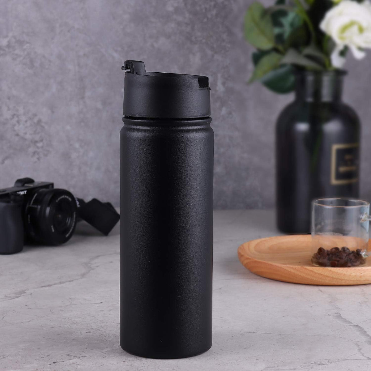 Sivaphe Infuser Travel Mug with Removable loose leaf Tea Strainer Tea Filter Water Bottle 18/8 Stainless Steel Insulated Tumbler for Women Rosegold