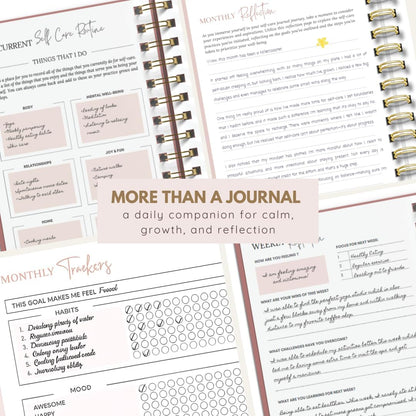 Daily Self Care Journal for Women - A5, Wellness Journal with Prompts - Goal Journal for Happiness,Mindfulness,Productivity & Personal Development - Reduce Stress & Improve Mental Health - Pink | Guided 90-Day Daily & Weekly, Undated Reflection Planner,