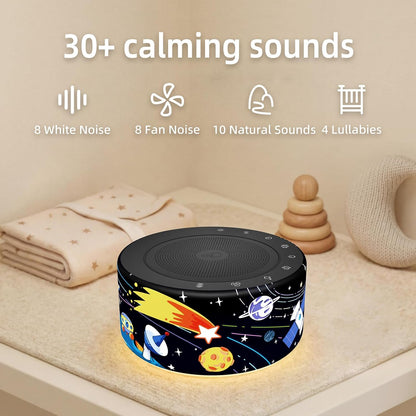Kipcush White Noise Machine for Baby & Adults, 30 Soothing Sounds, Sleep Sound Machine with 8 Color Night Light, Memory Function, White Noise for Sleeping, Nursery, Office, Travel & Relaxation