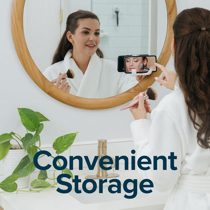 SlipX Solutions Power Lock Suction Cup Shower Hook, Phone Holder, White | Quick Tool-Free Installation, Patented Suction Cup, Waterpoof, Rust-Proof, Holds Razor, Loofah, Phone, & More In Shower