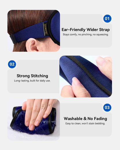 FACEMOON 3D Blackout Weighted Sleep Mask, Airplane Travel & Nurse Essential