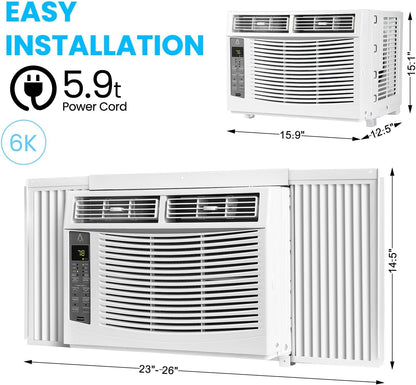10000 BTU Portable Air Conditioner, 3 In1 Cooling Dehumidifier Fan, Quiet Fast Cooling, 4 Way Swing, LED Display, Remote, 24H Timer, 360° Wheels, Window Kit, Cools Rooms Up to 450 Sq.ft