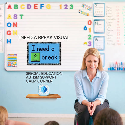 10 Pcs Calm Down Corner Supplies L Need a Break Magnetic Visual Calming Corner Support Including Break Card Countdown Clock for Special Education Study Office Meetings Supplies