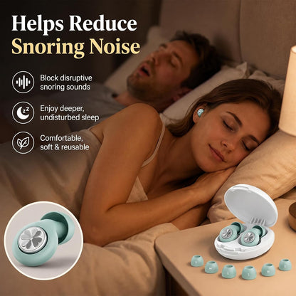HEKKE 45dB Ear Plugs for Sleeping, Soft Silicone for Side Sleepers, 4 Sizes | Reusable soft silicone with XS/S/M/L sizes for side sleepers, concerts, flights and hotels; carrying case included.