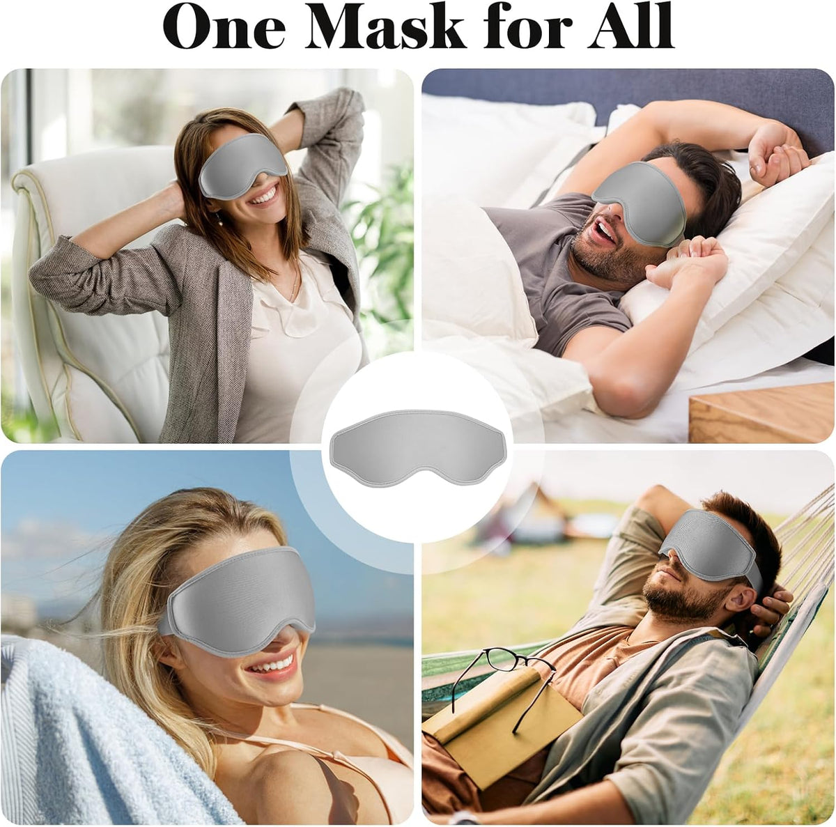 Fygrip 3D Eye Mask Sleep Mask for Men & Women, Black