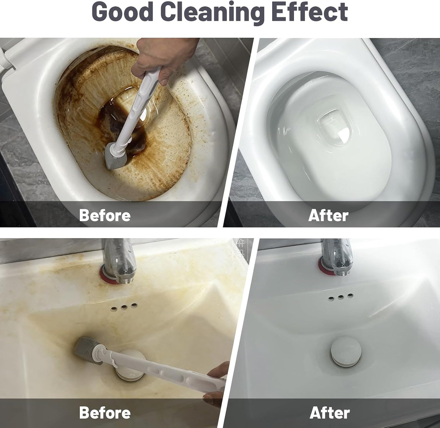 Upgrade Pumice Stone Toilet Bowl Cleaner for Toilet Bath Kitchen Household Cleaning,11.8Inch Bathroom Cleaner Brush Toilet Wand+ Pumice Stones (5 Pack)