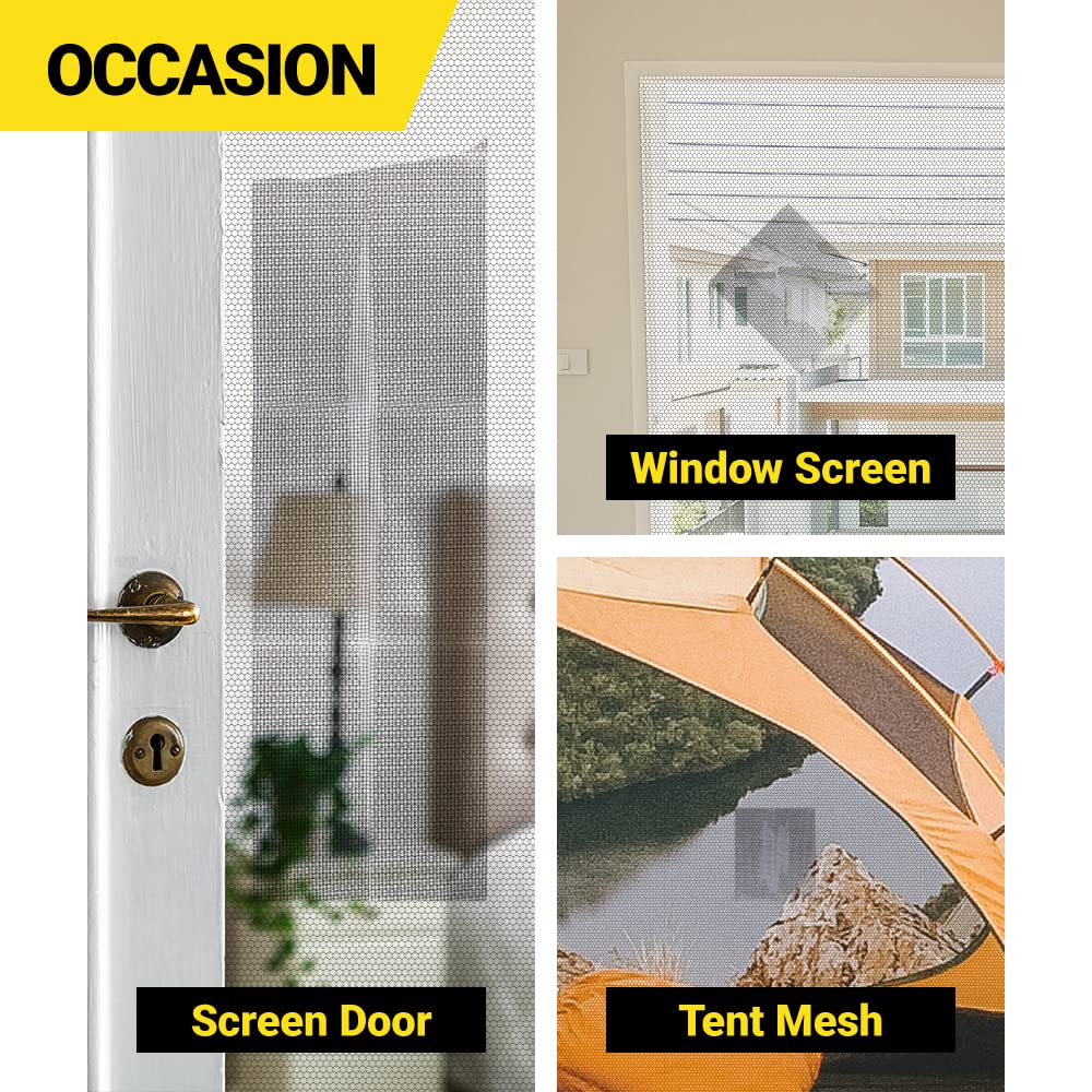 TORTO9 Window Screen Repair Kit, 3-Layer Strong Adhesive & Waterproof Tape Fiberglass Covering mesh (Gray, 2 Inch x 6.5 FT)
