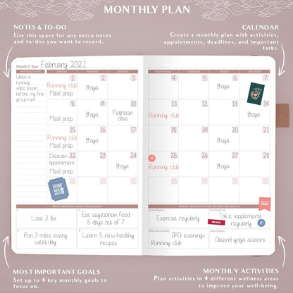 Legend Food Journal, Weight Loss & Meal Tracking Diary 5.8x8.3 Hot Pink
