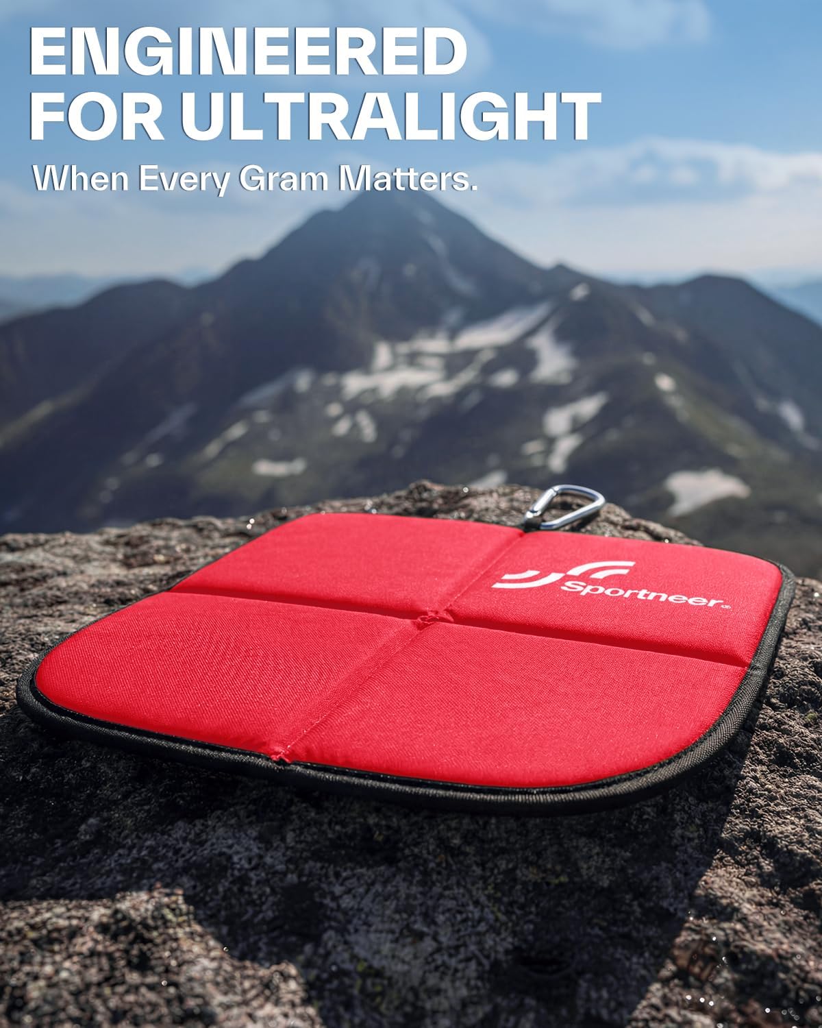 Sportneer Sitting Pad, 0.13lbs Lightweight Waterproof Folding Seat Pad for Backpacking, 15.75'' x 15.75'' Portable Camping Seat Mat for Hiking, Picnics & Outdoor Use