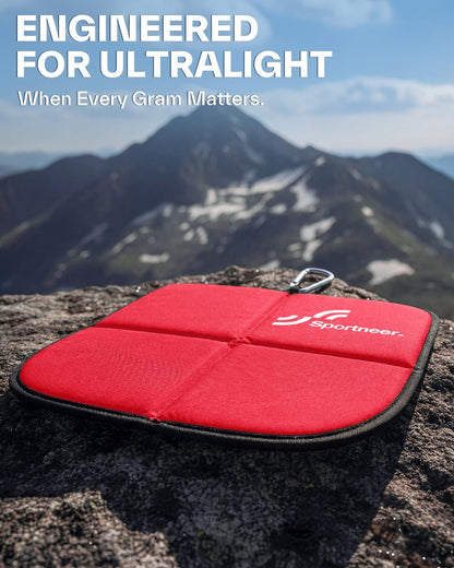 Sportneer Sitting Pad, 0.13lbs Lightweight Waterproof Folding Seat Pad for Backpacking, 15.75'' x 15.75'' Portable Camping Seat Mat for Hiking, Picnics & Outdoor Use