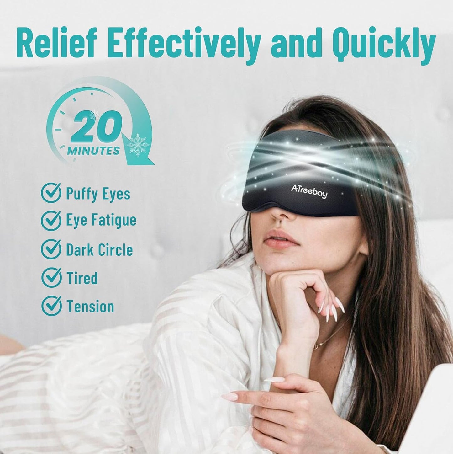 3D Gel Cooling Eye Mask, Weighted Eye mask for Sleeping, 3D Contoured Cup No Pressure Night Blindfold Sleep Mask, Ice Cold Pack Eyes Cold Compress for Puffy Eyes, Dark Circle, Light Blue
