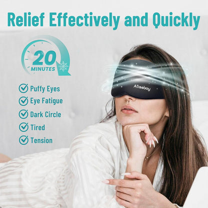 3D Gel Cooling Eye Mask, Weighted Eye mask for Sleeping, 3D Contoured Cup No Pressure Night Blindfold Sleep Mask, Ice Cold Pack Eyes Cold Compress for Puffy Eyes, Dark Circle, Light Blue
