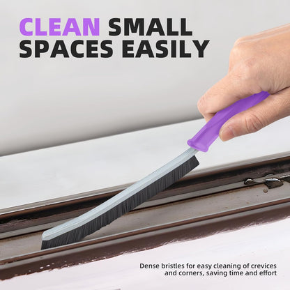 FOOGWEE Hard Bristle Crevice Cleaning Brush - Cleaning Tools for Household Use, Multifunctional Gap Cleaning Supplies for Kitchen, Bathroom, Toilet, Window, Vehicle, Faucets, Grout, Home (Black)