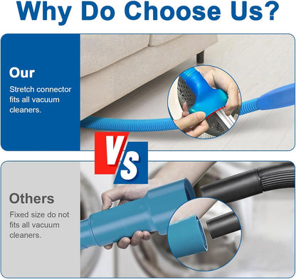 Upgraded Dryer Vent Cleaner Kit: Dryer Lint Vac Attachment, Universal Vacuum Hose Attachment Tool for Lint Removal, Clogged Ducts Deep Cleaning, Quickly Lint Remover