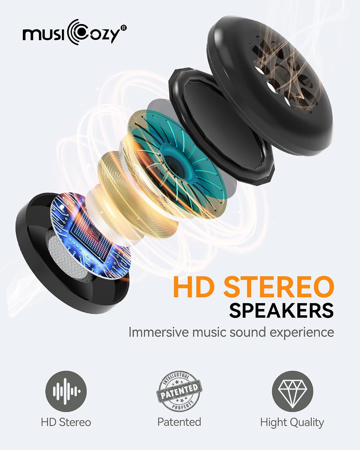 MUSICOZY Sleep Headphones Bluetooth 5.4 Sleep Mask with HD Sound