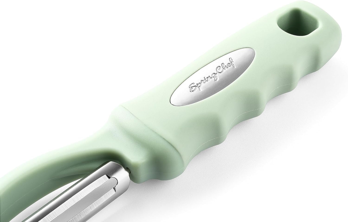 Spring Chef Swivel Potato Peeler for Kitchen w/ Soft Grip Handle, Mango | Premium Vegetable Peeler w/ Sharp Stainless Steel Blades, Multifunctional Food Peeler for Apple, Carrot, Cucumber, Fruit