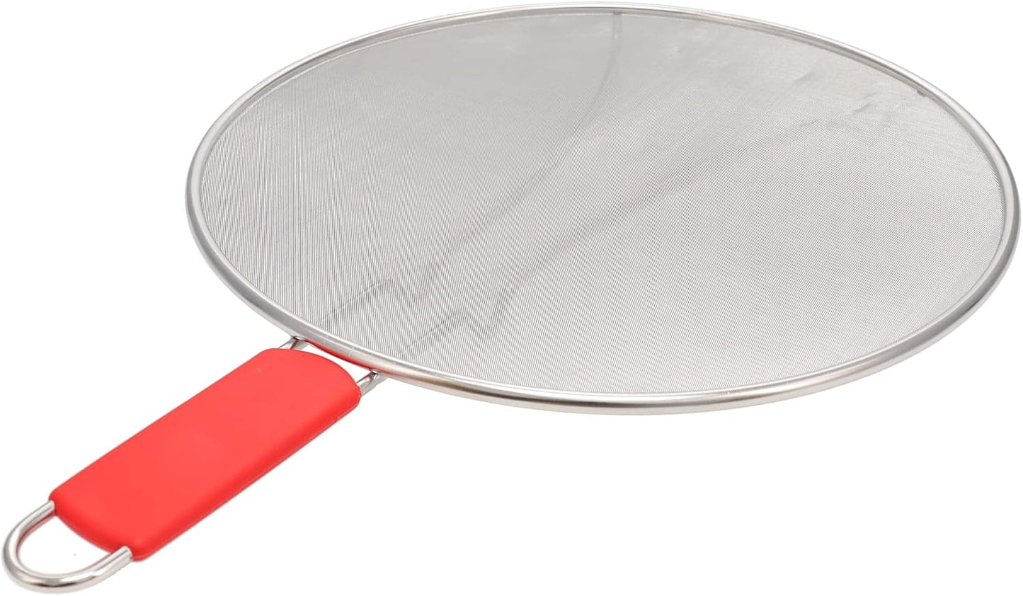 ALPHA LIVING 2 Pack Splatter Guard for Frying Pan & Food Strainer and Universal Cookware 13" - Stops Hot Oil Splash - RED Handle - Splatter Screen for Cooking - Alpha Living