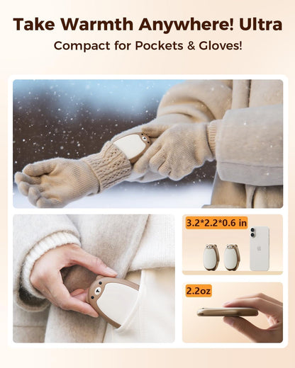 SWEETFULL Hand Warmers Rechargeable, 2-in-1 Magnetic Bear Electric | Cute Bear; Snap Together/Split Use; 3 Heat Levels; UL Safe; Reusable Portable Pocket Warmer for Kids & Wife, Camping & Gifts
