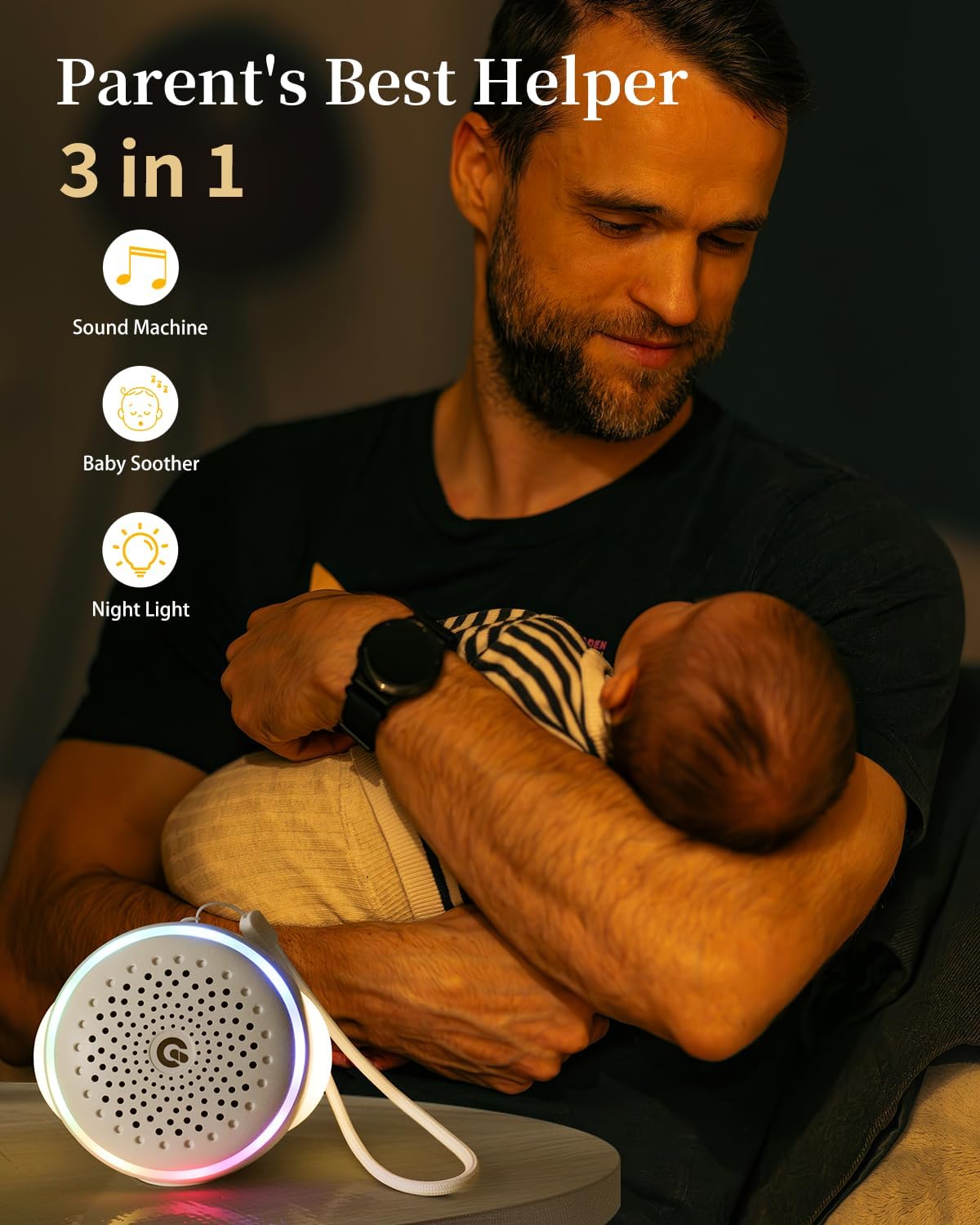 White Noise Sound Machine with 27 Soothing Sounds,Sleep Sound Timer and Memory Function - Portable Sound Machine for Baby and Adult at Home,Office,Travel and More