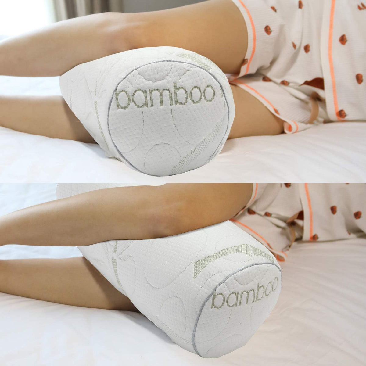 Kingnex Cylinder Bolster Roll Pillow for Sleeping on Back or Side 18x6