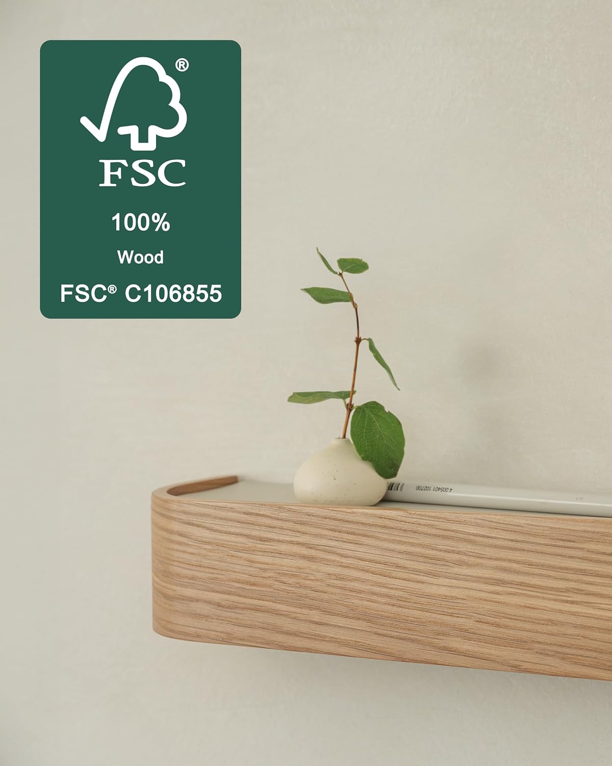 Kazai. Key Holder 'Toke' | Minimalist Key Hook Design from Berlin | Modern Key Holder Wall Mount with Wooden Shelf | Key Rack for Wall as Entryway Organizer | Walnut