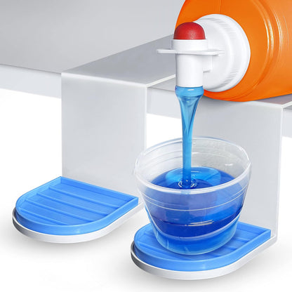 Simplation [2 Pack] Laundry Detergent Cup Holder, Detergent Drip Catcher | (Upgraded Drip Tray) No More Mess or Leaks, Laundry Detergent Cup Holder, Drip Catcher