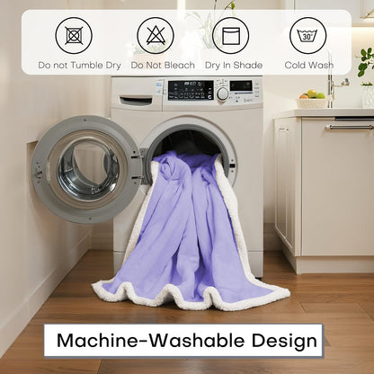 Electric Heated Blanket Full Size 72"x84" – Light Gray | ETL for Safe Overnight, 4 Heat Settings & 10H Auto Off, Dual-Sided Microplush Sherpa for Home Night, Machine washable