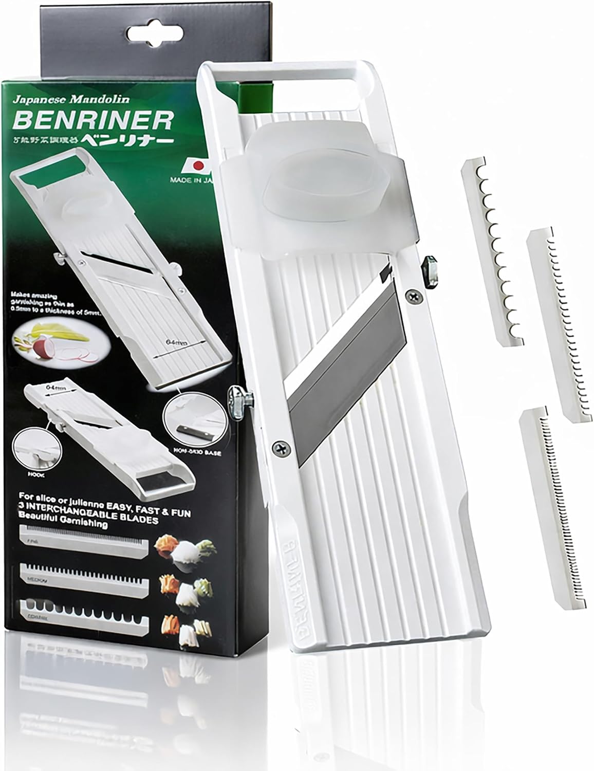 Benriner Mandoline Jumbo Slicer, Japanese Stainless Steel Blade, Beige