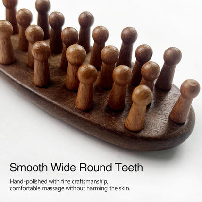 Sandalwood Comb Head Massager for Scalp Stress Relief - Gua Sha Comb for Headache, Neck, and Shoulder Relaxation - Relaxing Presents for Women/Mom/Sisters (1PC), Brown