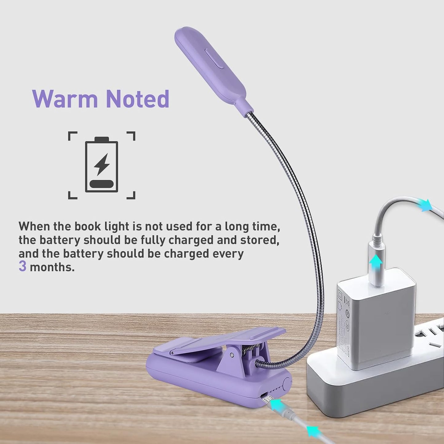 VAVOFO Rechargeable Book Light for Reading in Bed Kids, 7 LED Reading Light with 9-Level Warm Cool White Daylight, Eye Care Lamp with Power Indicator for Bookworms (Yellow)
