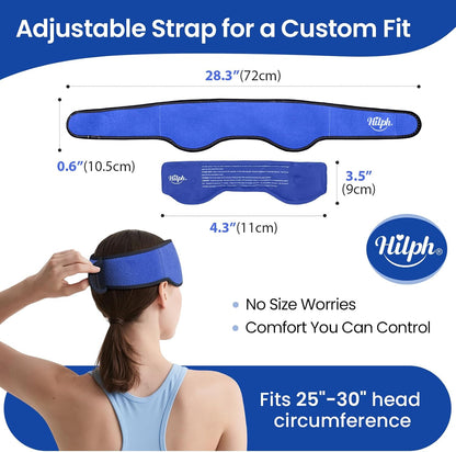 Hilph Headache Ice Pack Wrap, Adjustable Migraine Ice Head Wrap
