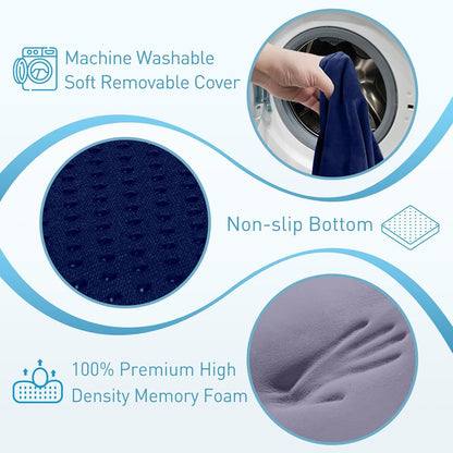BlissTrends Memory Foam Seat Cushion for Office Chair & Car Seat, Black | 4.7in Ergonomic Tailbone & Sciatica Support with Removable Velvet Cover for Pressure Relief and Long Sitting Comfort