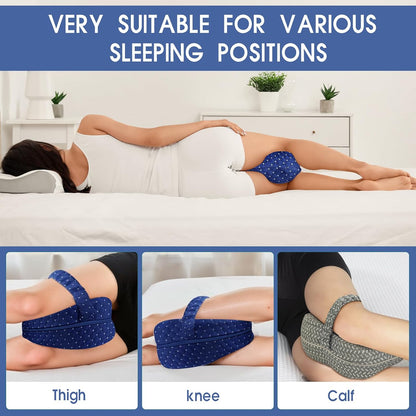 Memory Foam Knee Pillow for Side Sleepers – Orthopedic Leg & Hip Alignment Cushion, Spine Support Pillow for Back, Shoulder & Pressure Relief