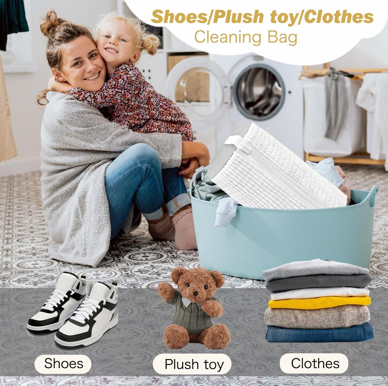 Shoe Washing Machine Bag,Laundry Shoe Bag for Washer and Dryer,Reusable Shoe Cleaning Bag for Sneakers,Tennis Shoes,With Self-locking Zipper, Microfiber Inside,Include Shoe Bag (Pro Grey - 1 Pack)