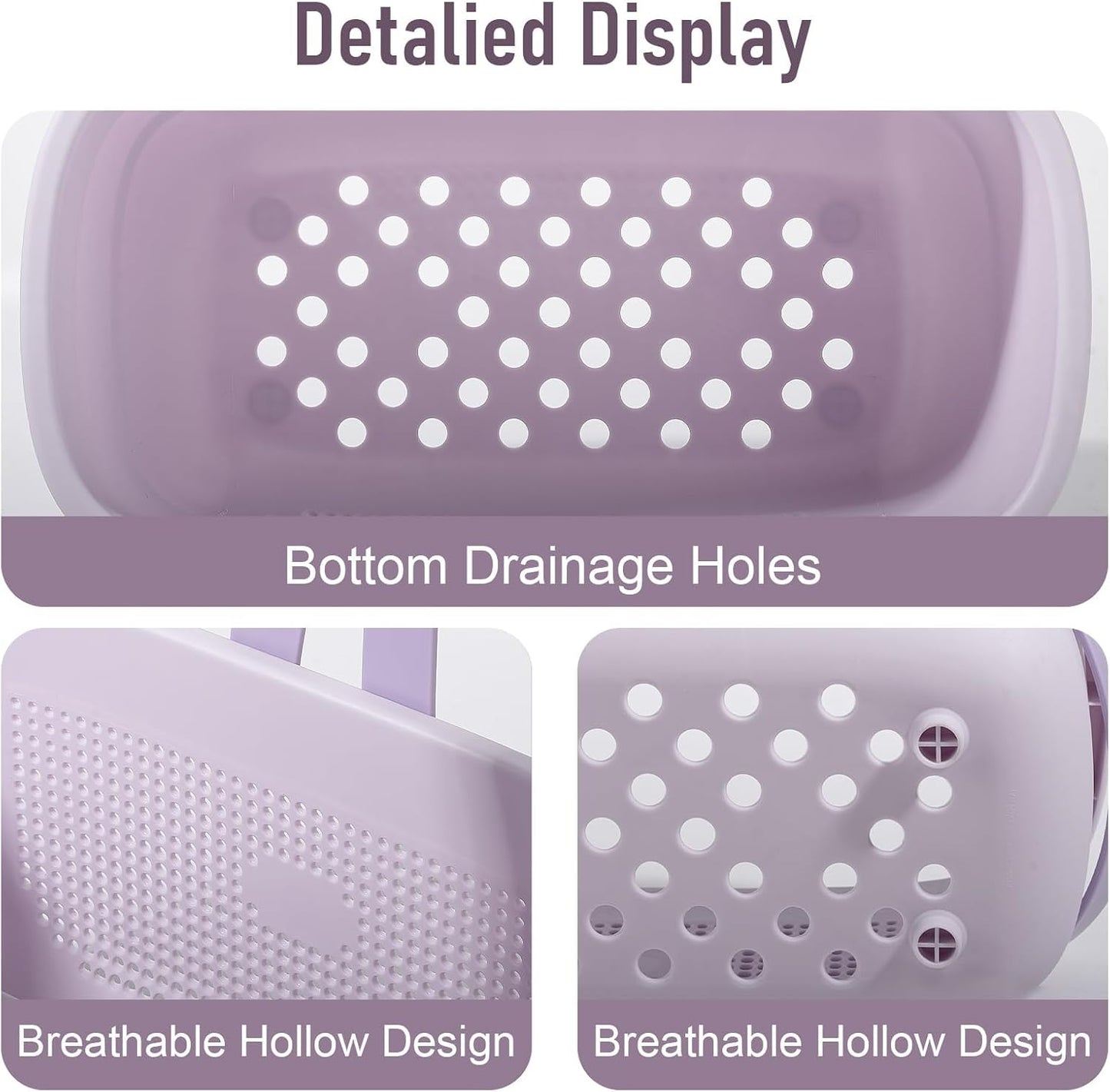 JiatuA Plastic Storage Basket with Handle Portable Shower Caddy Tote Organizer Basket Bin for Bathroom Kitchen Dorm Room Bedroom, Green | Sturdy Drainage Large Capacity Organizer Basket with Silicone Handles for Bathroom Kitchen Bedroom College Dorm
