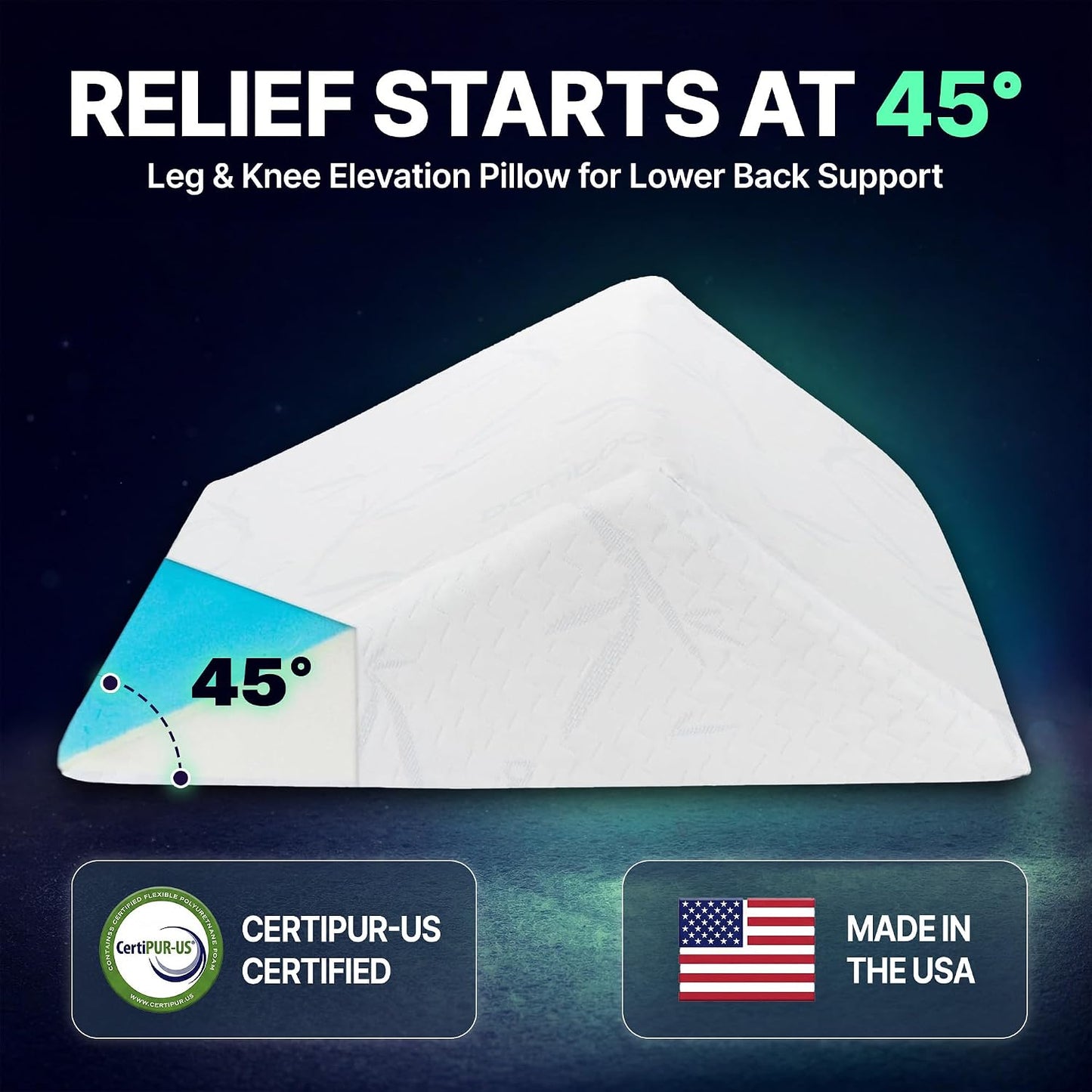 Back Support Systems The Angle Wedge Pillow – Leg & Knee Pillow Wedge for Sciatica Pain Relief, Body Pain, Lumbar Decompression – Sherpa Cover & Foam Cushion Bed Bolster for Lower Back Support, Large