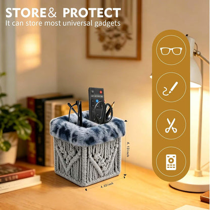 Plush Lined Glasses Eyeglass Holder Stand for Nightstand | Anti-scratch Glasses Stand Case,Cotton Rope Eyeglasses Holder, Storage Organizer for Office Desk
