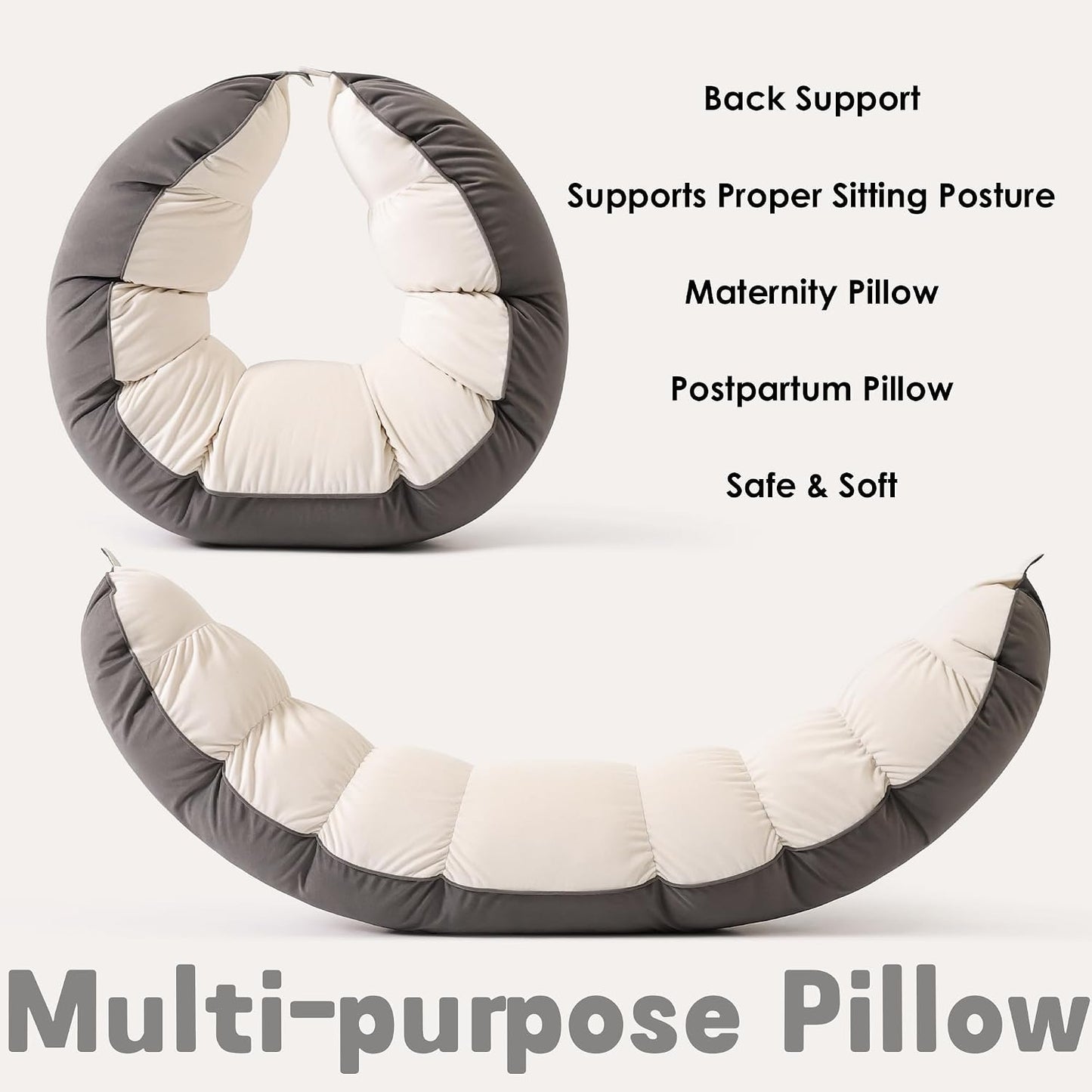 Peallow(Pat. Pend) – Long Round Body Pillow for Adults, Bolster Pillow for Sleeping, Soft and Supportive Pillow for Sleeping & Lumbar Support (Green-White, 29.5")
